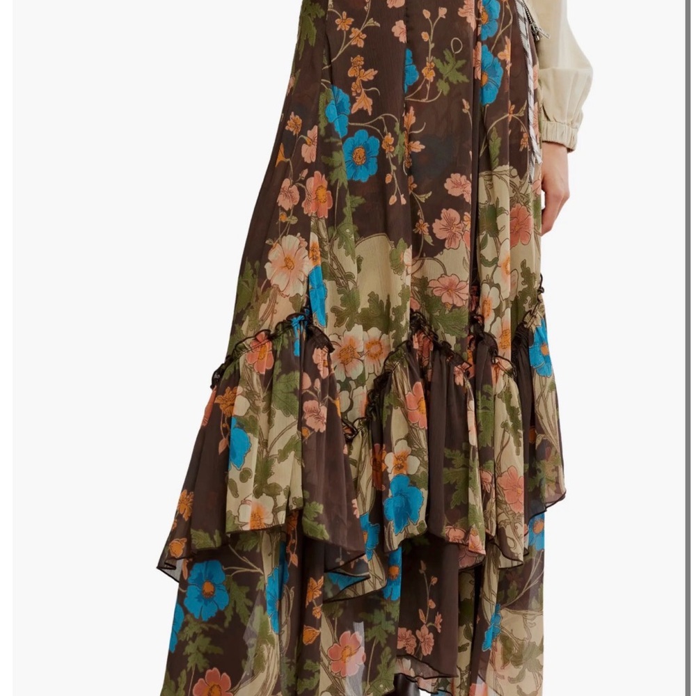 [NWT] Free People Palermo Villa Chiffon Maxi Skirt